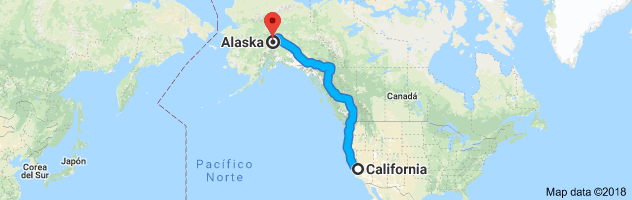 California to alaska Auto Transport Route