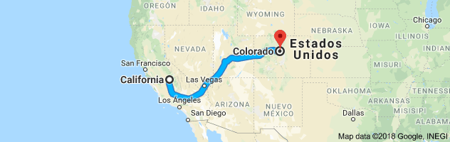 California to Colorado Auto Transport Route