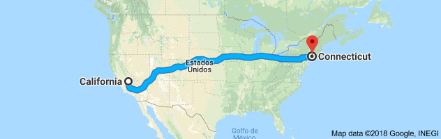 California to Connecticut Auto Transport Route